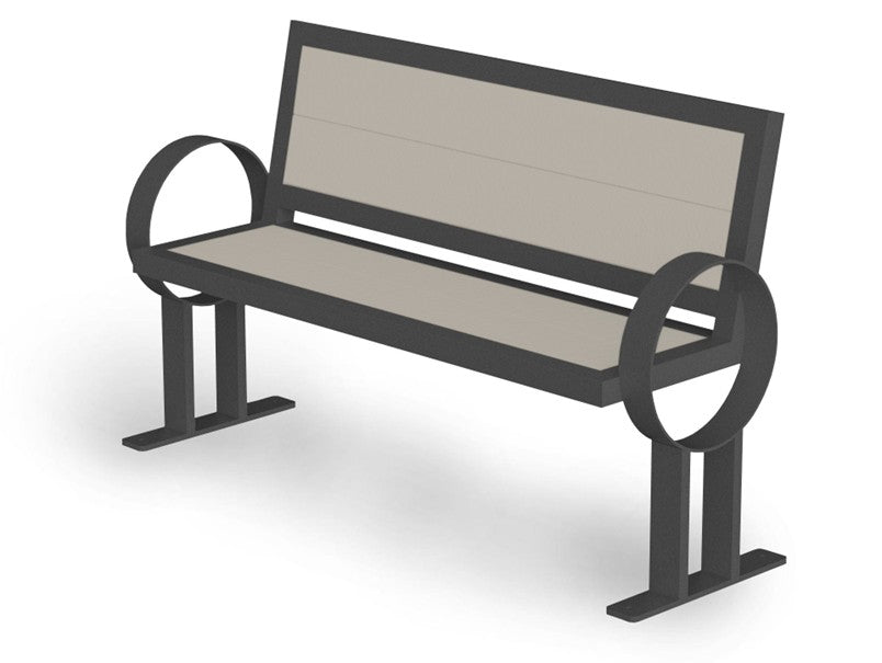 Banc de parc avec appui-bras de 60'' - Insertion de plastique recyclé