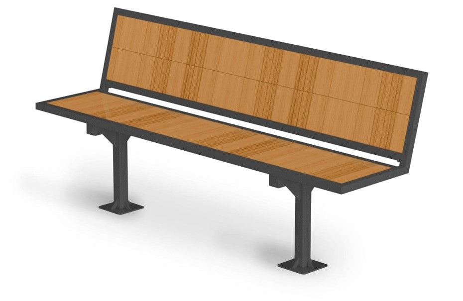 Banc de parc - 72'' - Insertion de bois