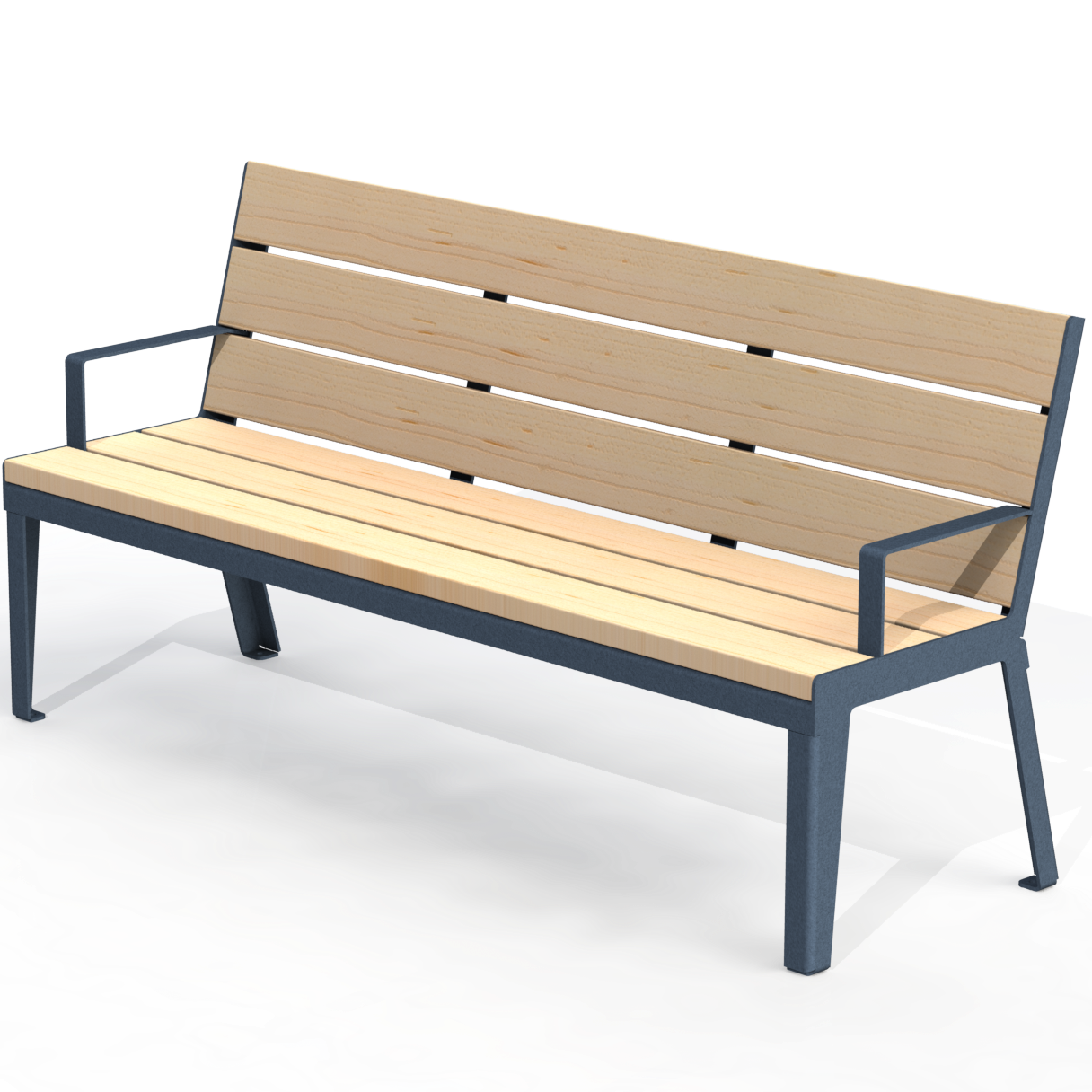 HZB4B - Banc 72" avec appui bras bois