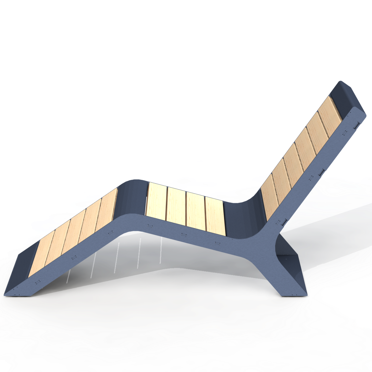 HZB7B - Chaise longue bois