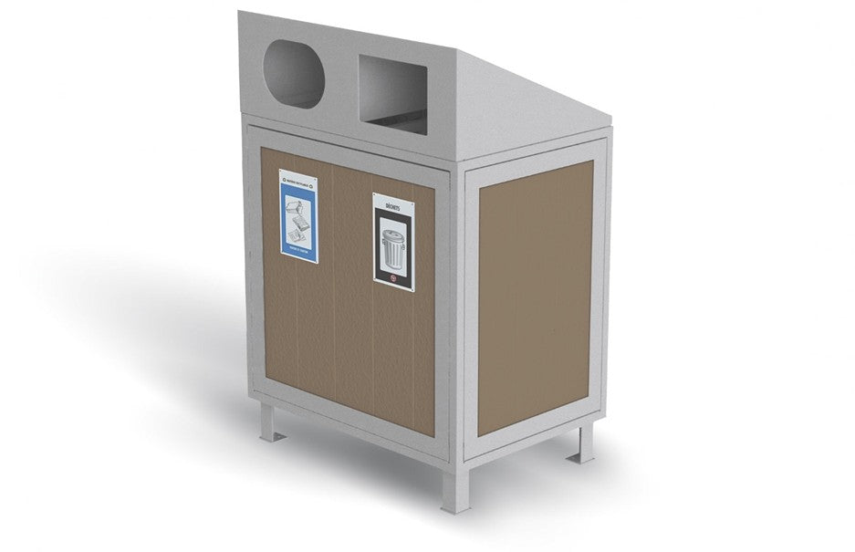 Panier à rebuts - 2 voies - Insertion plastique recyclé