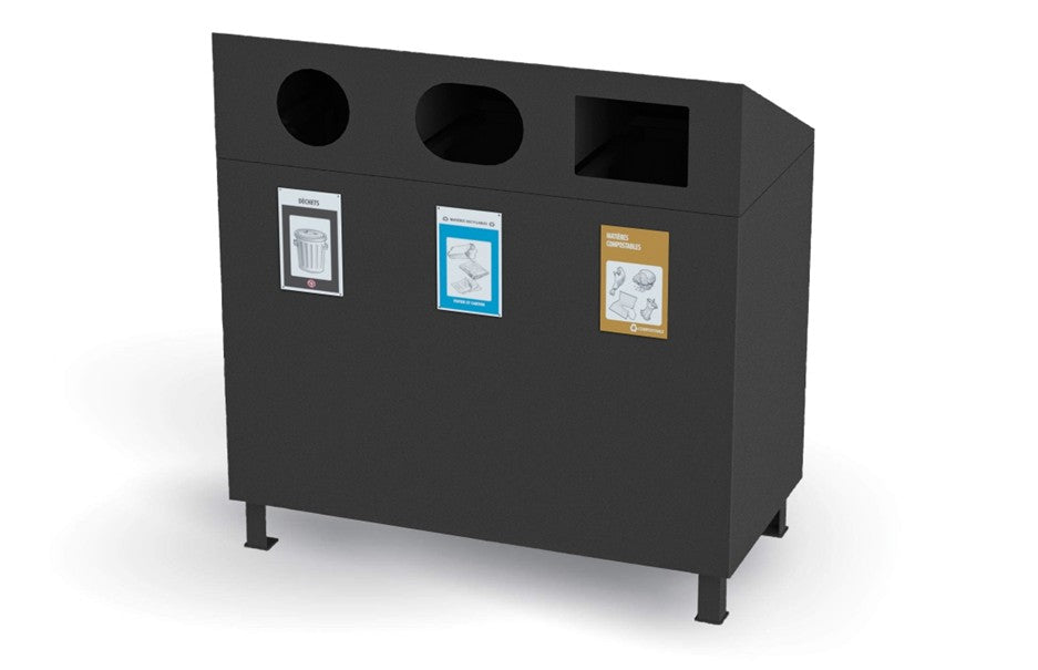 Panier à rebuts - 3 voies - Aluminium