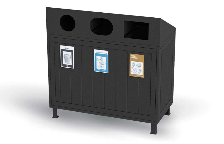 Panier à rebuts - 3 voies - Insertion d'aluminium