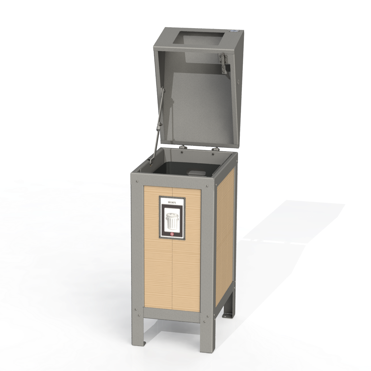 PCI2B - Corbeille simple 3 option bois