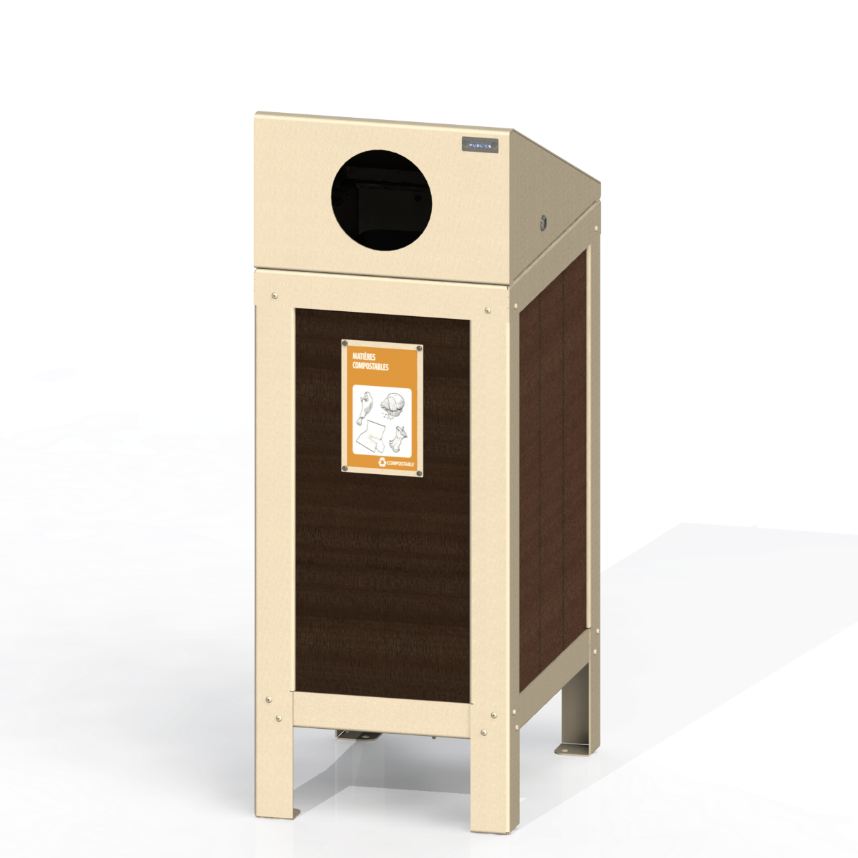 PCI2P - Corbeille simple 3 option plastique recyclé
