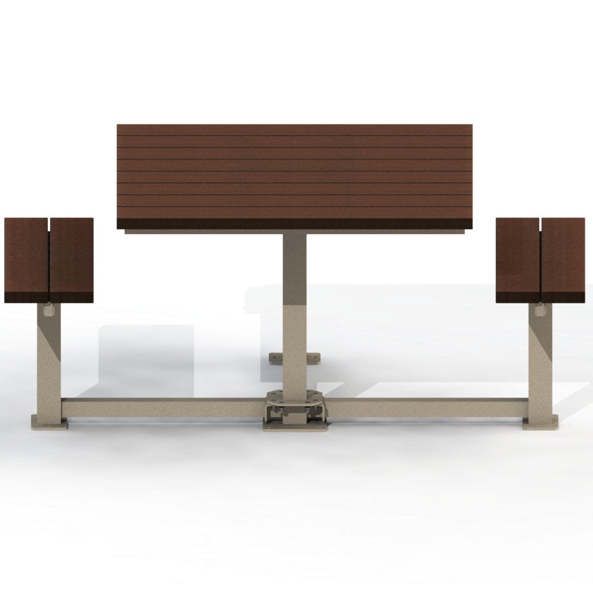 PCT5P - Table Pique-Nique Carré 74" Plastique Recyclé 6 Places