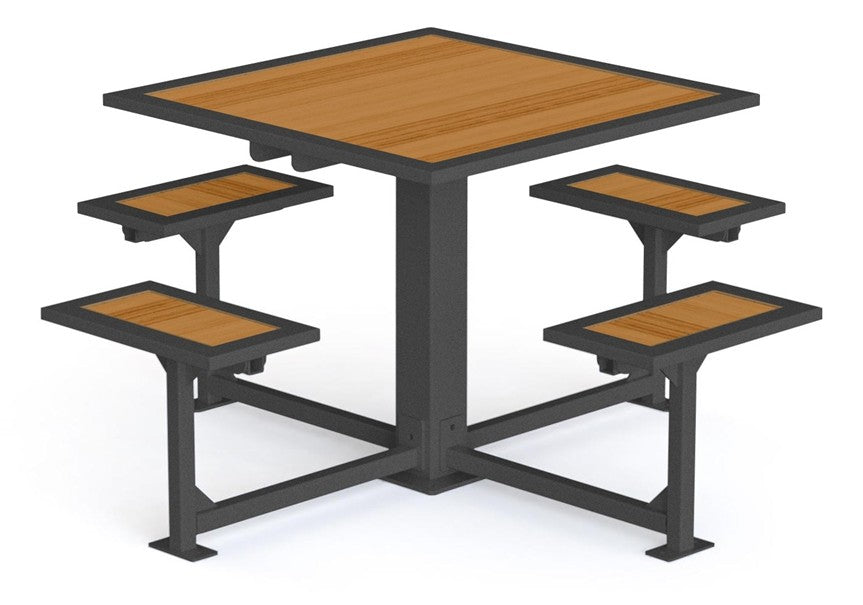 Table pique-nique carrée de 60'' - Insertion de bois