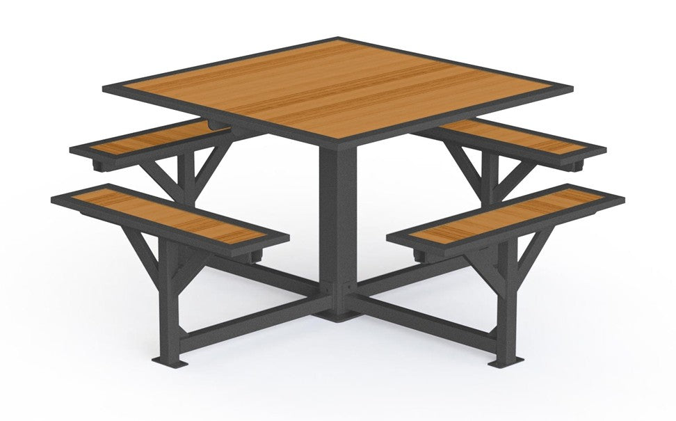 Table pique-nique carrée de 74'' - Insertion de bois