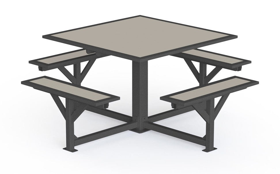 Table pique-nique carrée de 74'' - Insertion de plastique recyclé