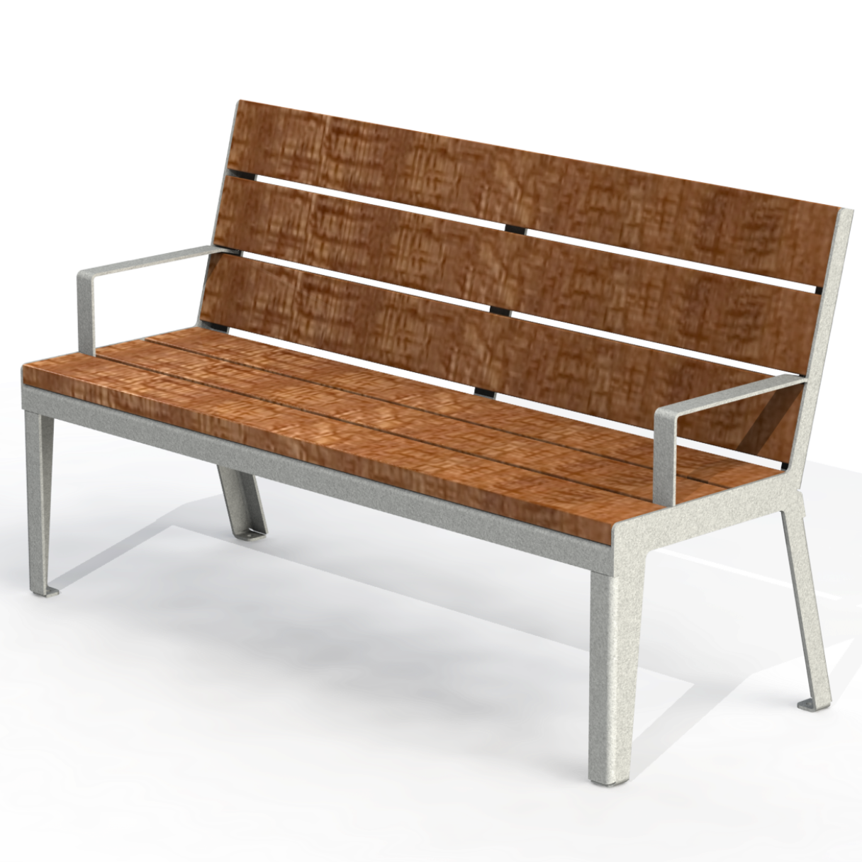 HZB2P - Banc 60" Avec Appui Bras Plastique Recyclé