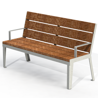 HZB2P - Banc 60" Avec Appui Bras Plastique Recyclé