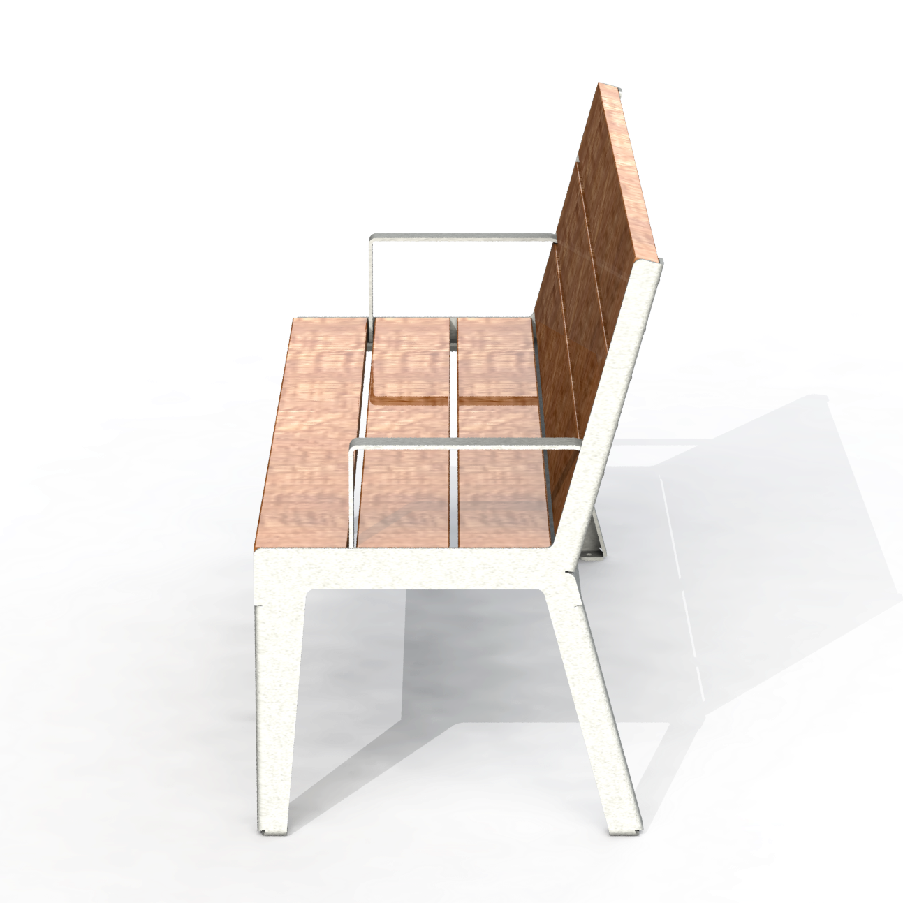 HZB2P - Banc 60" Avec Appui Bras Plastique Recyclé