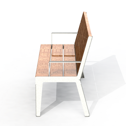 HZB2P - Banc 60" Avec Appui Bras Plastique Recyclé