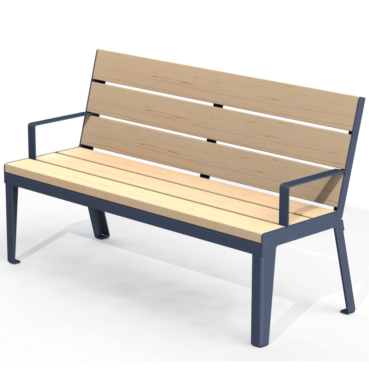 HZB2B - Banc 60" avec appui bras bois