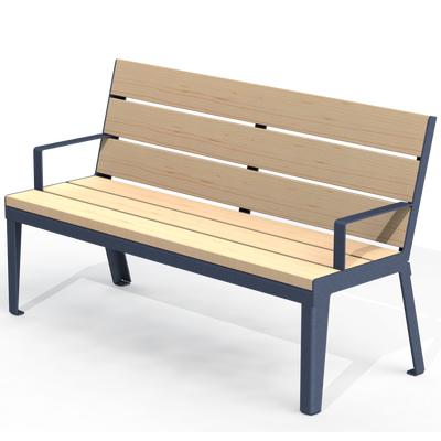 HZB2B - Banc 60" avec appui bras bois
