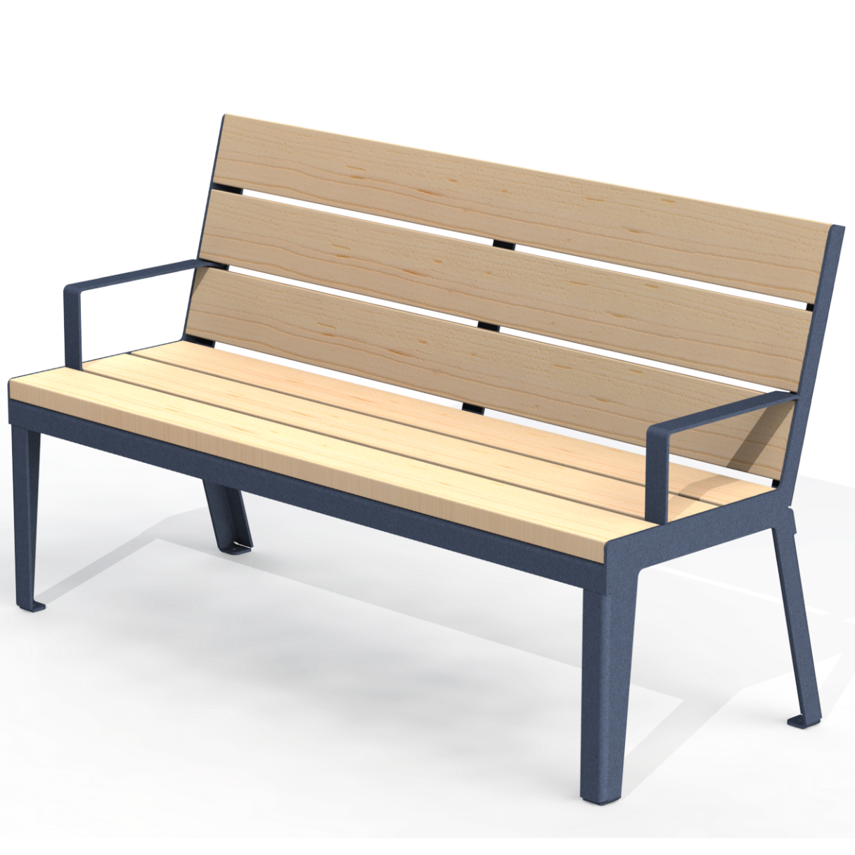 HZB2B - Banc 60" Avec Appui Bras Bois