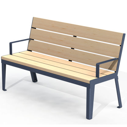 HZB2B - Banc 60" Avec Appui Bras Bois