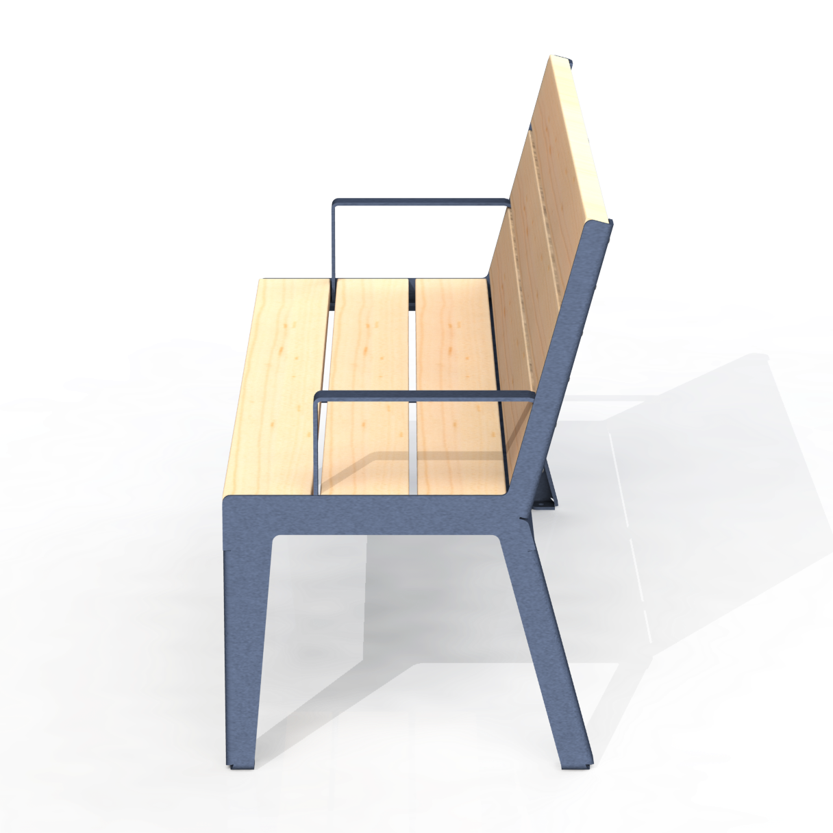 HZB2B - Banc 60" Avec Appui Bras Bois