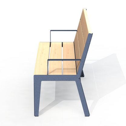 HZB2B - Banc 60" Avec Appui Bras Bois