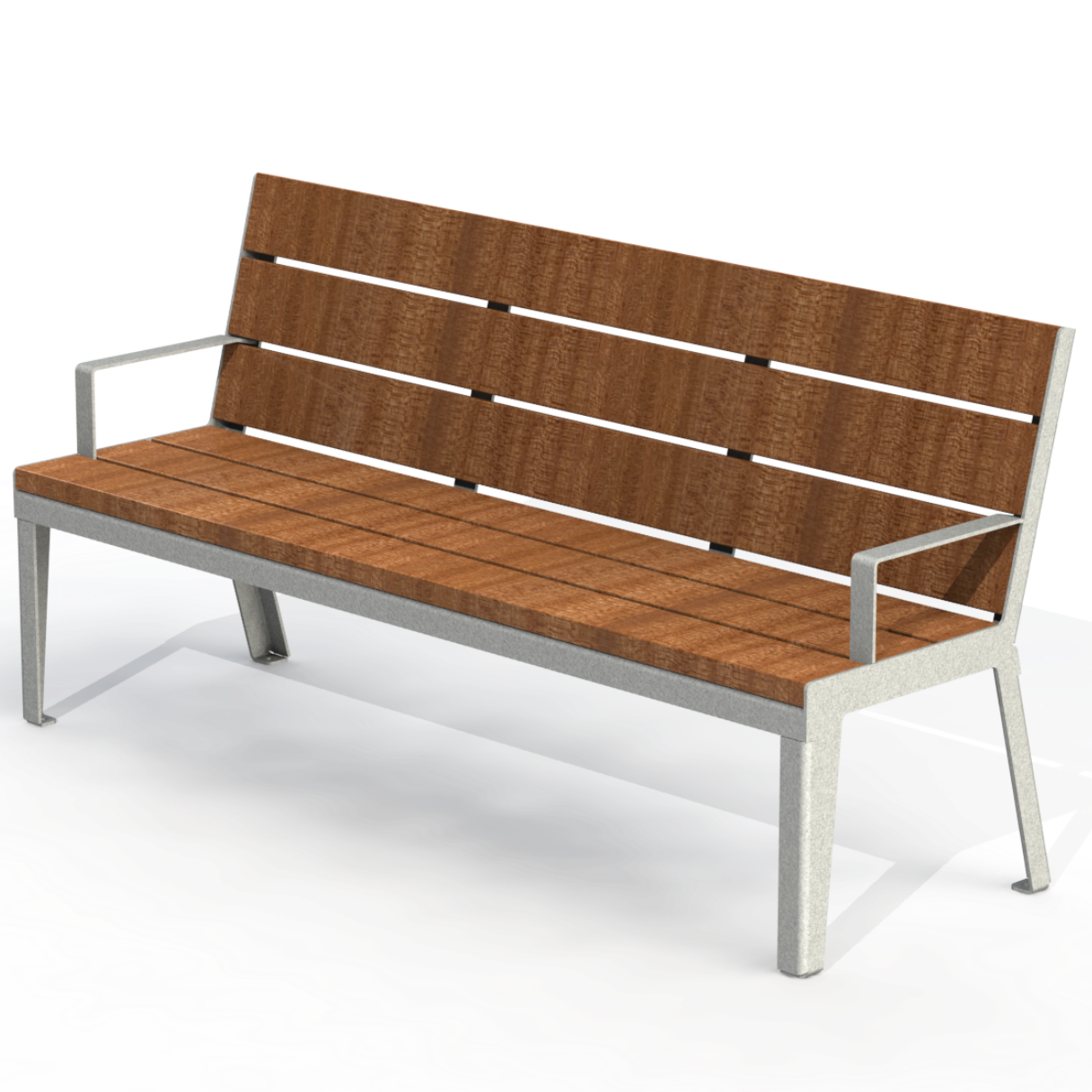 HZB4P - Banc 72" Avec Appui Bras Plastique Recyclé