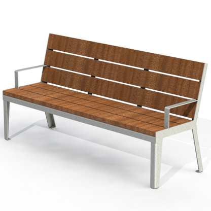 HZB4P - Banc 72" Avec Appui Bras Plastique Recyclé