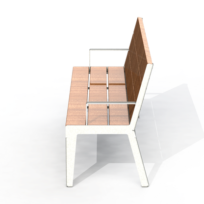 HZB4P - Banc 72" Avec Appui Bras Plastique Recyclé