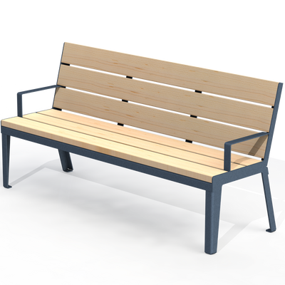 HZB4B - Banc 72" avec appui bras bois