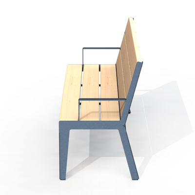 HZB4B - Banc 72" avec appui bras bois