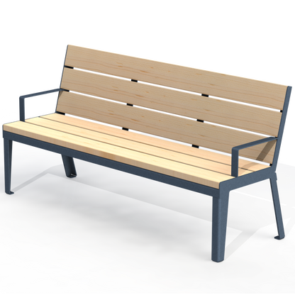 HZB4P - Banc 72" Avec Appui Bras Bois