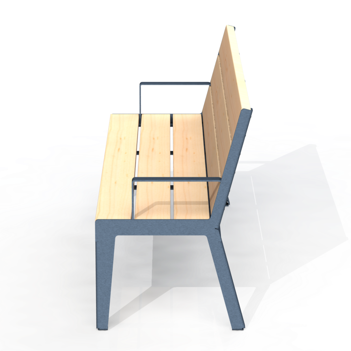 HZB4P - Banc 72" Avec Appui Bras Bois