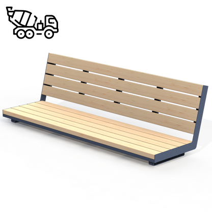 HZB5B - Banc 72" Sur Béton Bois