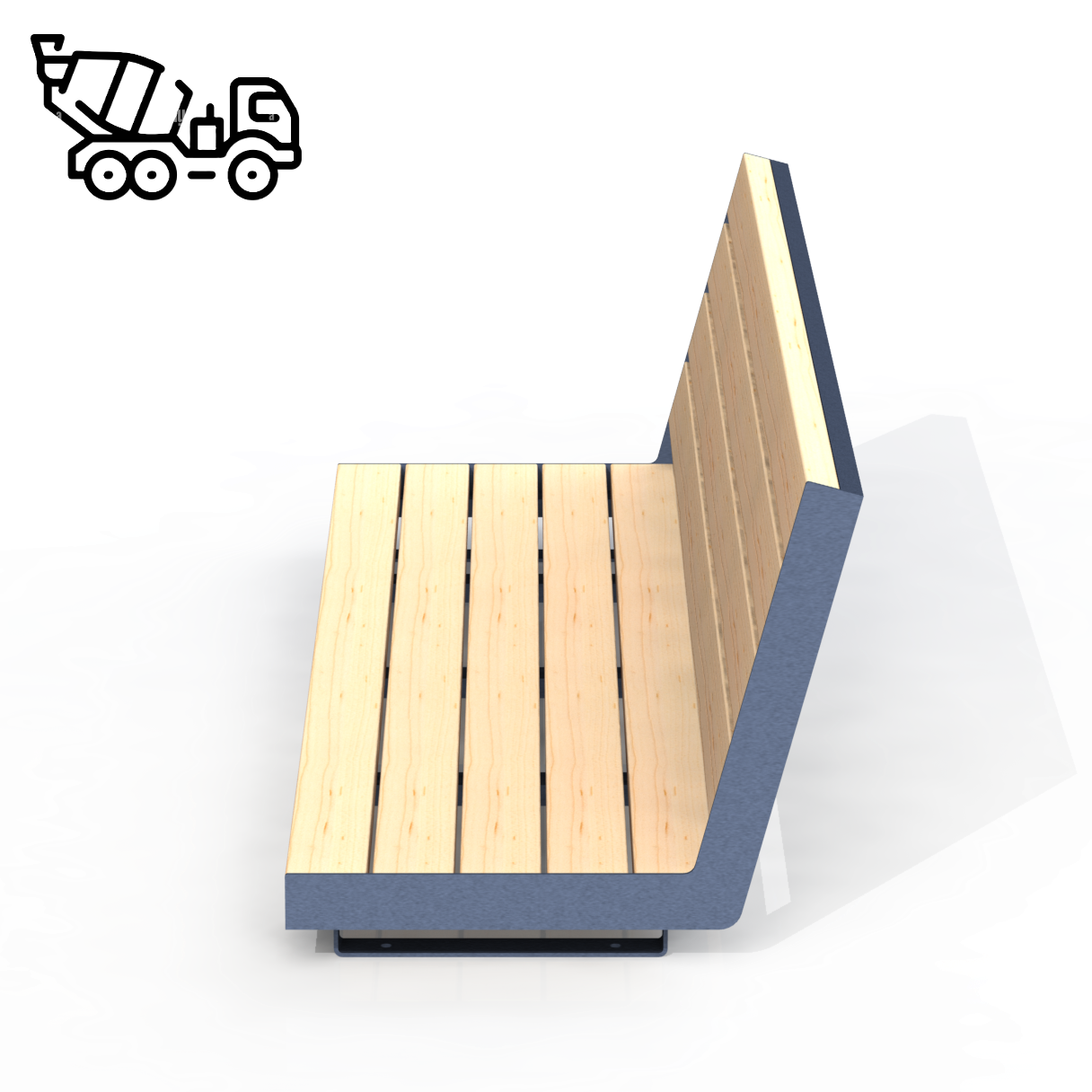 HZB5B - Banc 72" Sur Béton Bois