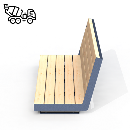 HZB5B - Banc 72" Sur Béton Bois