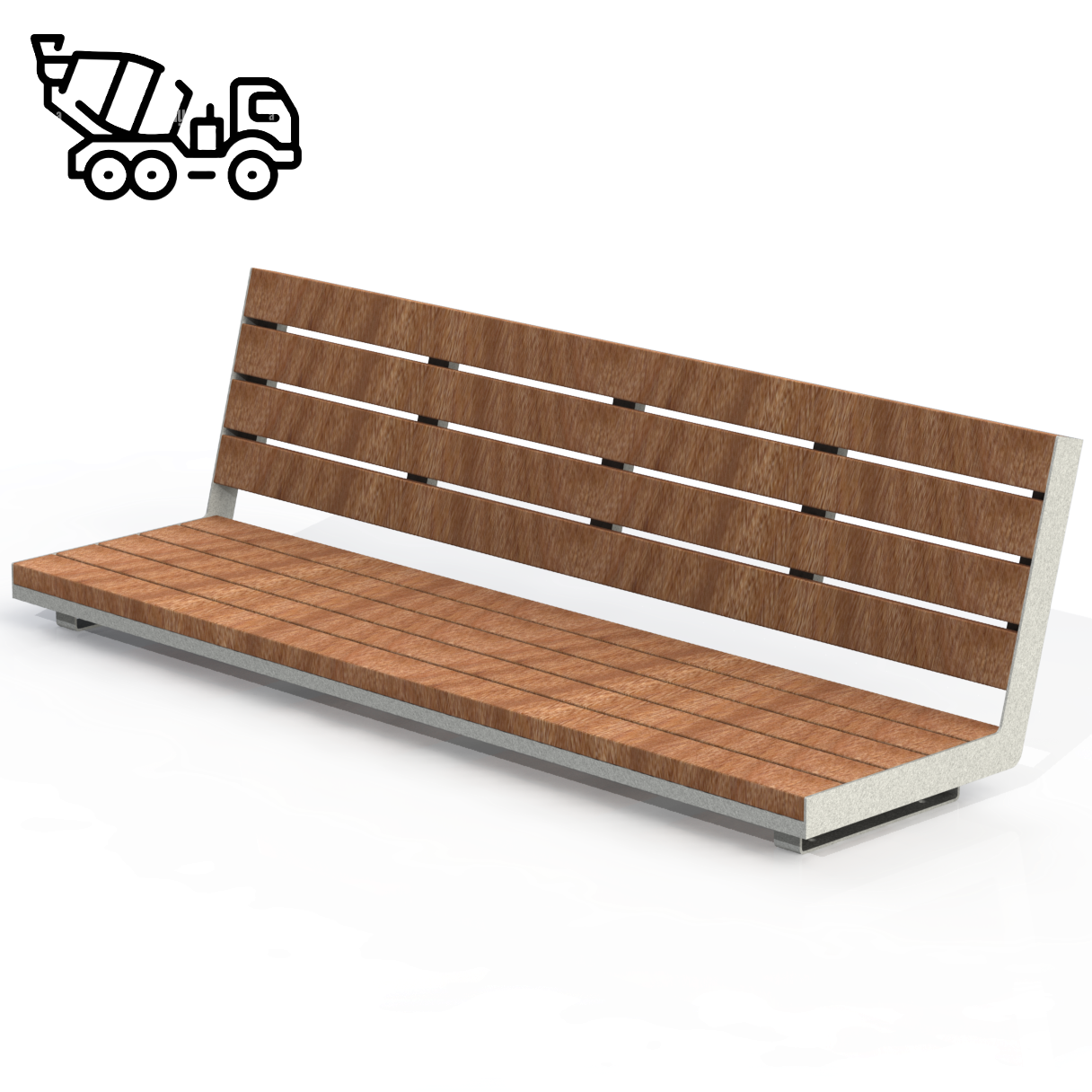 HZB5P - Banc 72" Sur Béton Plastique Recyclé