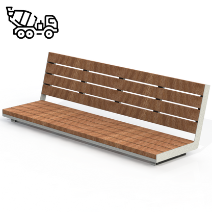 HZB5P - Banc 72" Sur Béton Plastique Recyclé