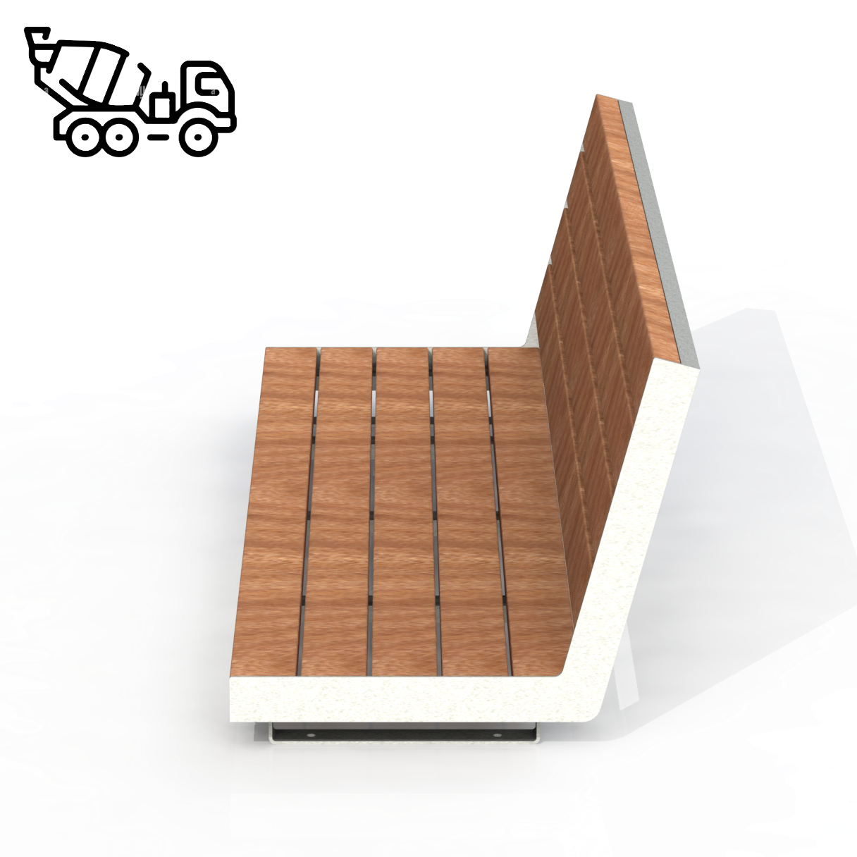 HZB5P - Banc 72" Sur Béton Plastique Recyclé