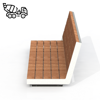 HZB5P - Banc 72" Sur Béton Plastique Recyclé