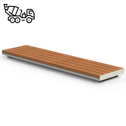 HZB6P - Banc 72" Sur Béton Sans Dossier Plastique Recyclé