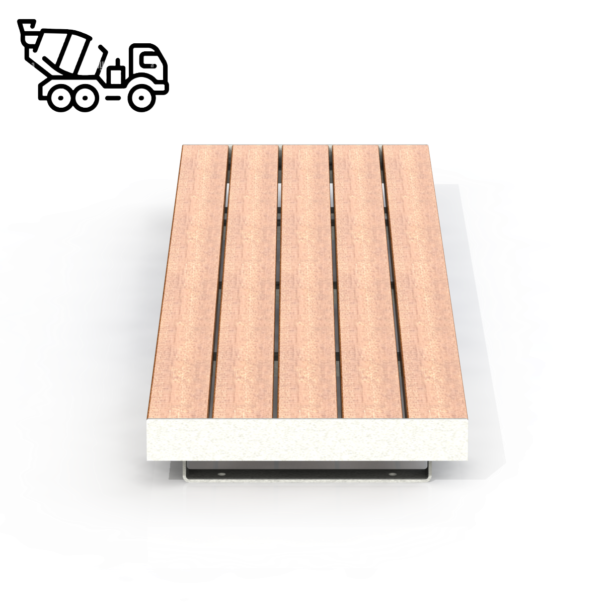 HZB6P - Banc 72" Sur Béton Sans Dossier Plastique Recyclé