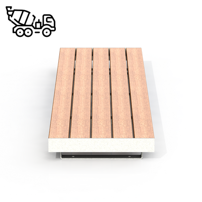 HZB6P - Banc 72" Sur Béton Sans Dossier Plastique Recyclé