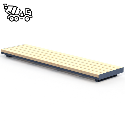 HZB6B - Banc 72" Sur Béton Sans Dossier Bois