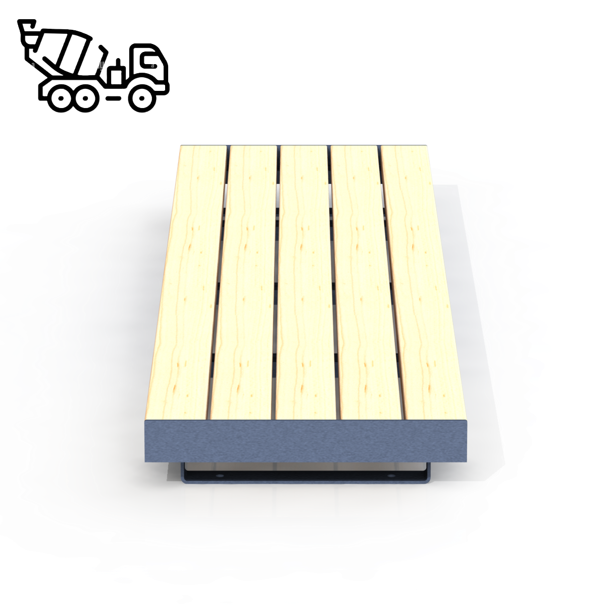 HZB6B - Banc 72" Sur Béton Sans Dossier Bois