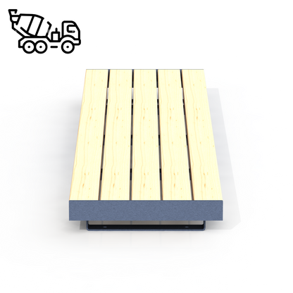 HZB6B - Banc 72" Sur Béton Sans Dossier Bois