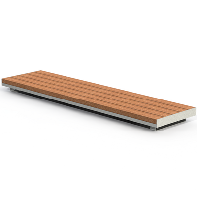 HZB6P - Banc 72" sur béton sans dossier plastique recyclé