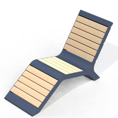 HZB7B - Chaise longue bois