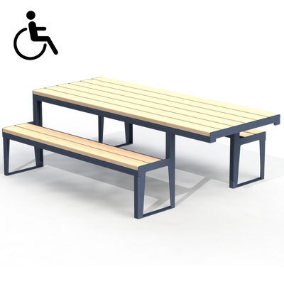 HZT1B - Table de pique-nique 90" mobilité réduite bois