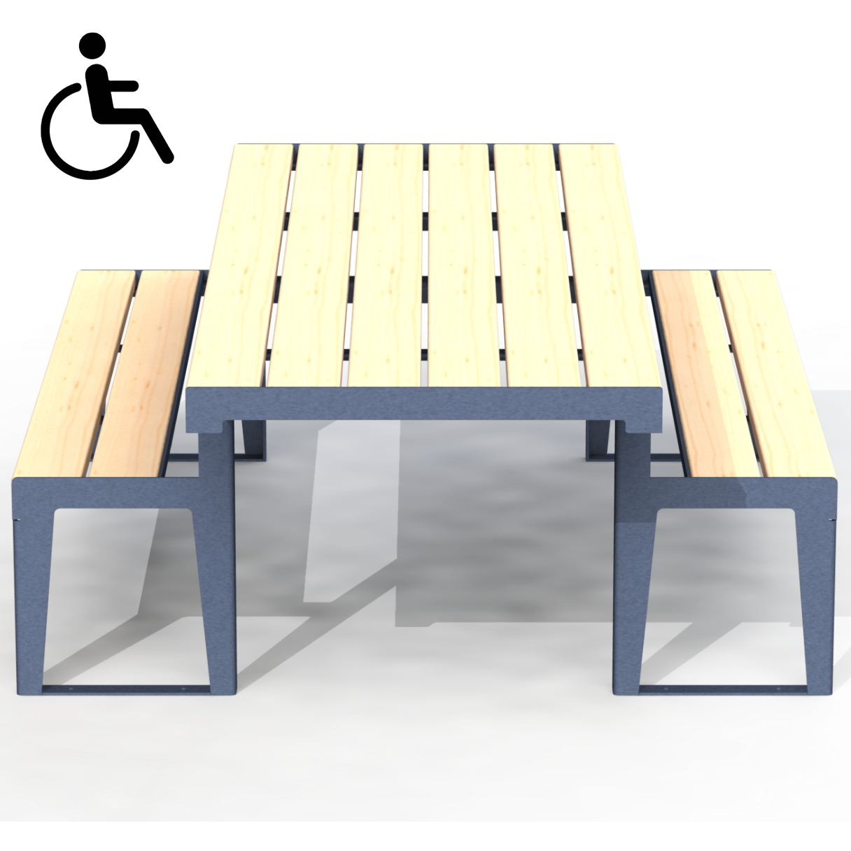 HZT1B - Table de pique-nique 90" mobilité réduite bois