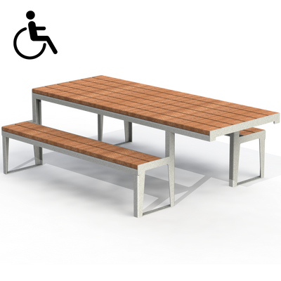 HZT1P - Table de pique-nique 90" mobilité réduite plastique recyclé