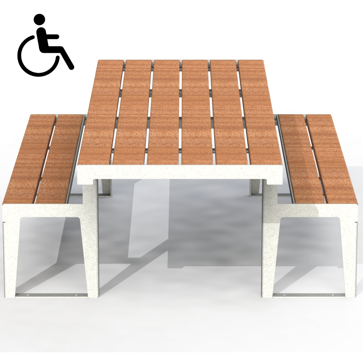 HZT1P - Table de pique-nique 90" mobilité réduite plastique recyclé