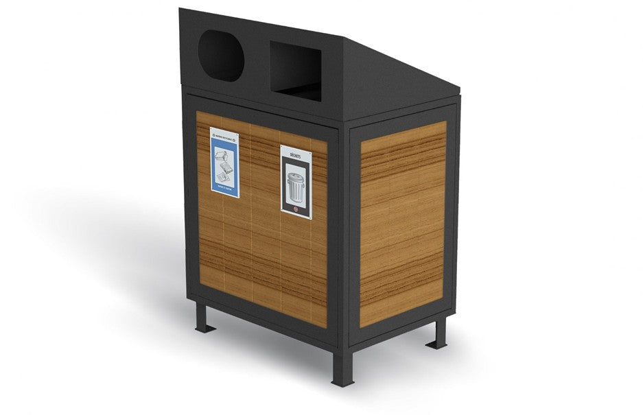 Panier à rebuts - 2 voies - Insertion de bois